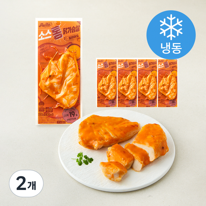 [맛있닭] 소스 통 닭가슴살 칠리마요 (냉동), 100g, 2개, 5개입