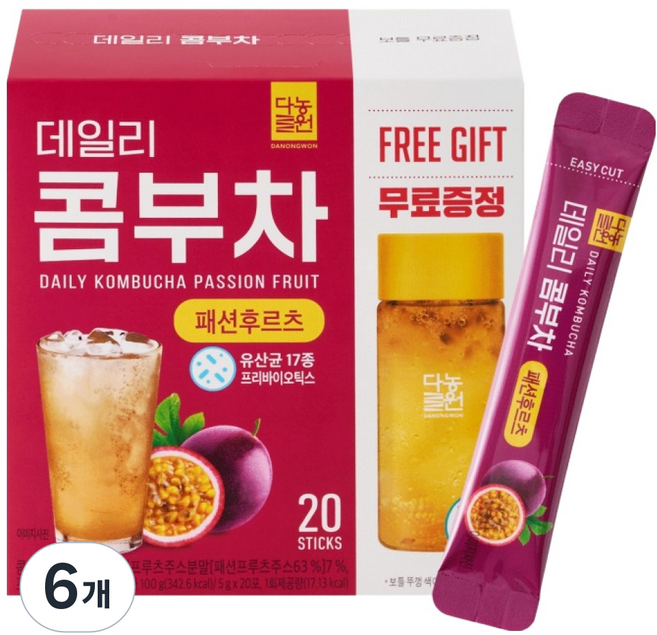 Danongwon 每日百香果康普茶, 6個, 20入