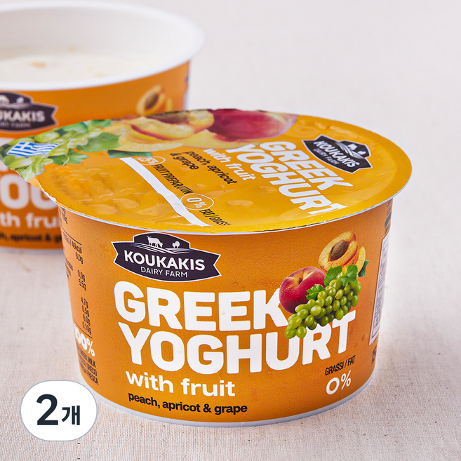 코우카키스 그릭요거트 복숭아 살구 백포도, 150g, 1개입, 2개