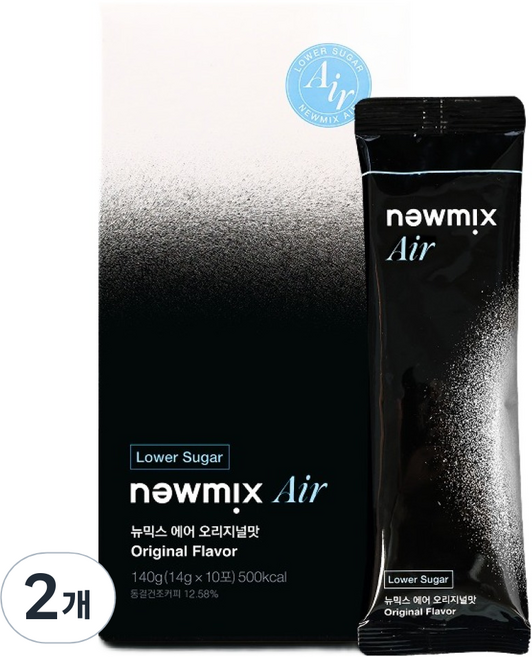 뉴믹스 에어 오리지널맛 저당 커피믹스, 2개, 10개입, 14g