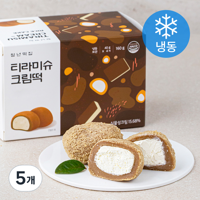청년떡집 시그니처 티라미슈크림떡 (냉동), 40g, 4개입, 5개