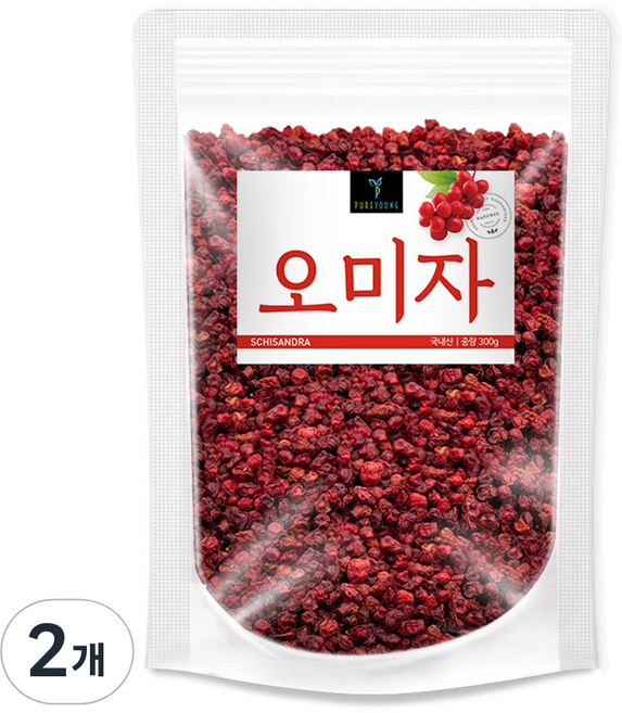 퓨어영 오미자 건오미자 문경오미자, 2개, 300g