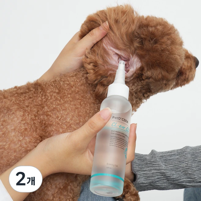 페토세라 자연유래 효소 반려동물 저자극 집중케어 귀세정제 클이어 EEF, 120ml, 2개 - 쿠팡