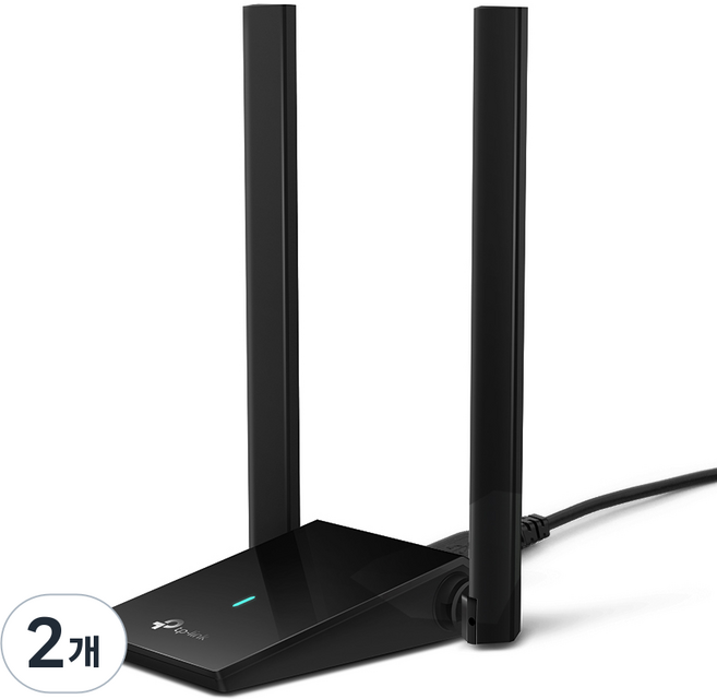 티피링크 AX1800 듀얼 안테나 하이 게인 무선 USB 어댑터, Archer TX20U Plus, 2개
