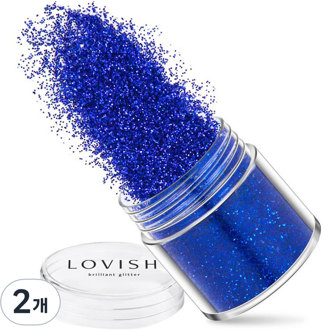 러비쉬 프리미엄 네일 글리터 10g, LVS-018 스피넬블루, 2개