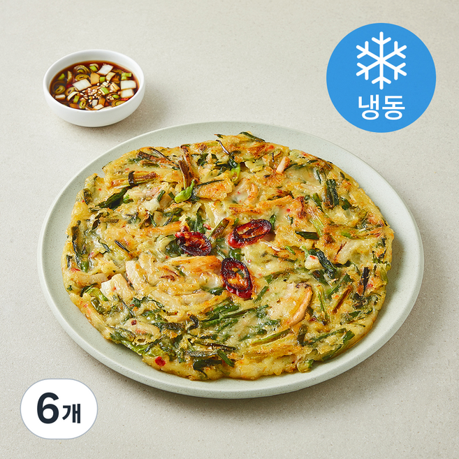 지엔씨푸드 빠삭 해물파전 (냉동), 300g, 6개