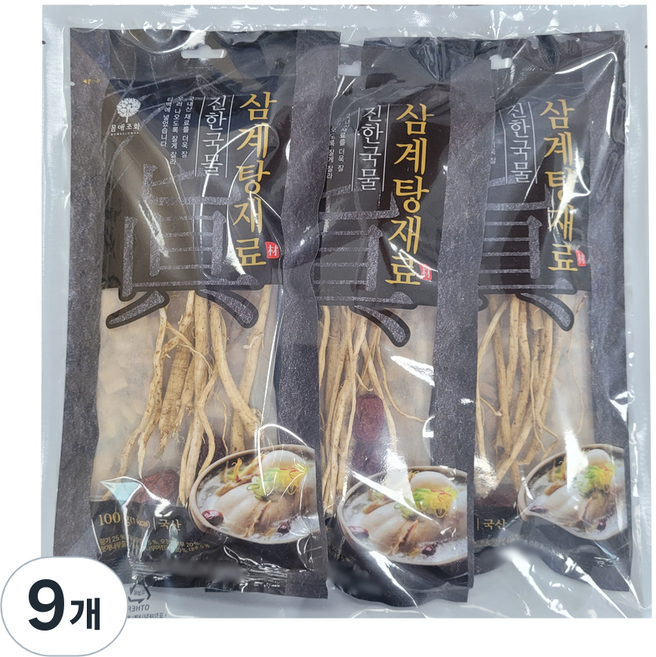 몸애조화 진한국물 삼계탕재료, 9개, 100g