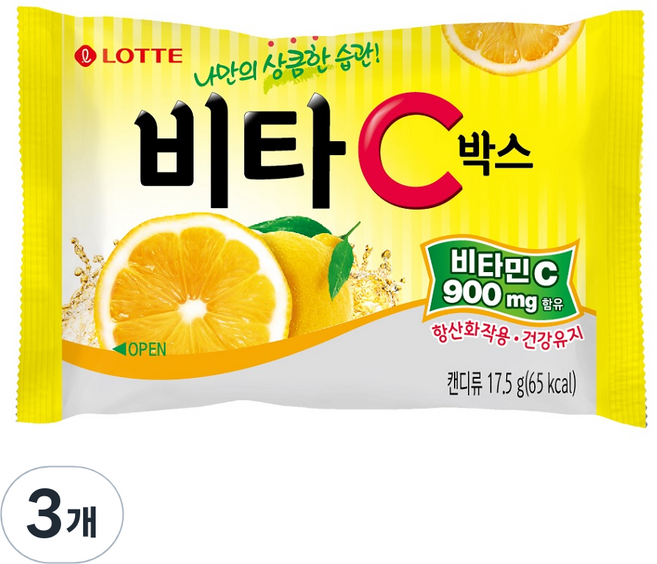롯데웰푸드 비타C박스 C형용기, 17.5g, 3개