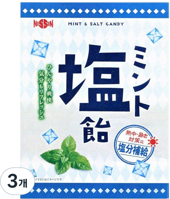 니씬 민트 소금 사탕, 77g, 3개