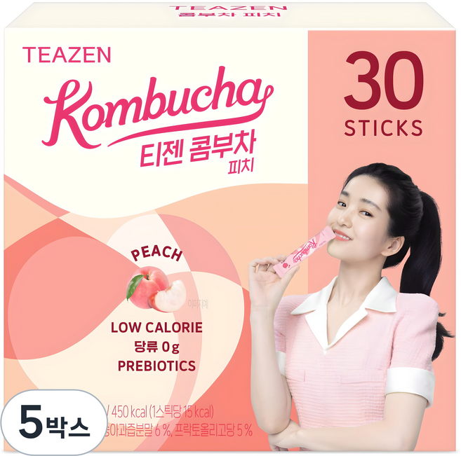 티젠 콤부차 피치, 5g, 30개입, 5박스