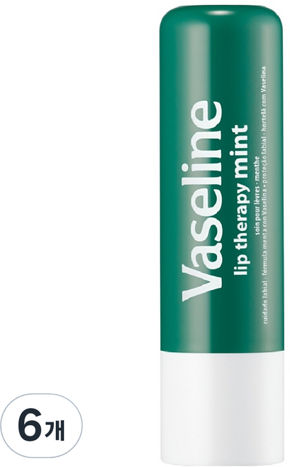 Vaseline 凡士林 潤澤護理潤唇膏棒, 薄荷, 4.8g, 6個