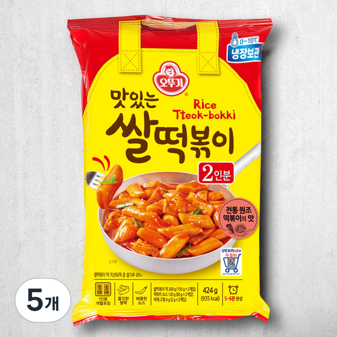 오뚜기 맛있는 쌀떡볶이, 424g, 5개