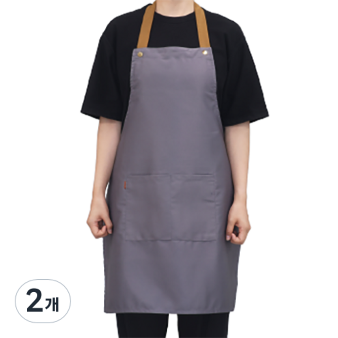 씨오브비 길이조절 다용도 생활방수 앞치마, 다크그레이, 2개
