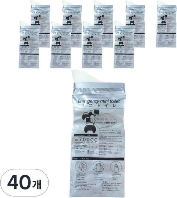 안이네 휴대용 일회용 패드 소변 주머니 700ml, 40개