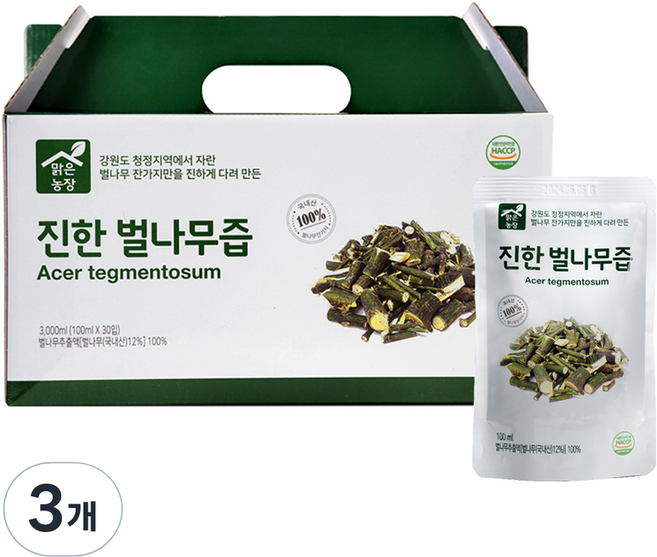 맑은농장 진한 벌나무즙 30p, 3L, 3개