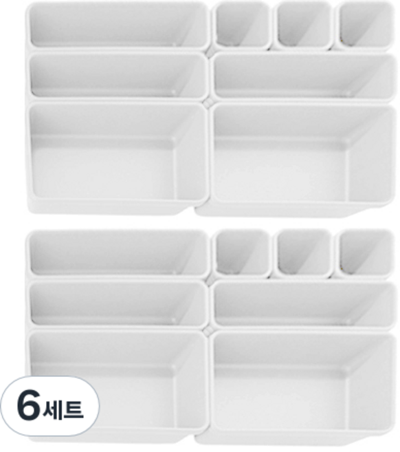 아리코 조립식 다용도 서랍정리함, 화이트, 6세트