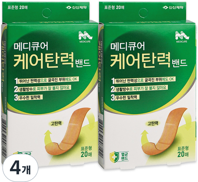 신신제약 메디큐어 케어탄력밴드, 20개입, 4개