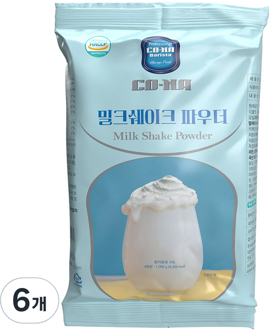 코나 밀크쉐이크 파우더, 6개, 1개입, 1kg