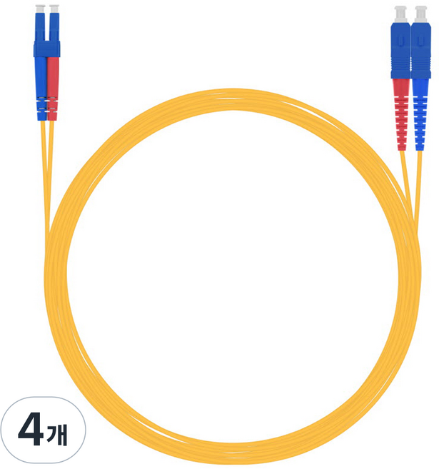 NEXTU 單模 LC-SC 光纖跳線 NEXT-LS203SM, 4個, 3m, 黃色