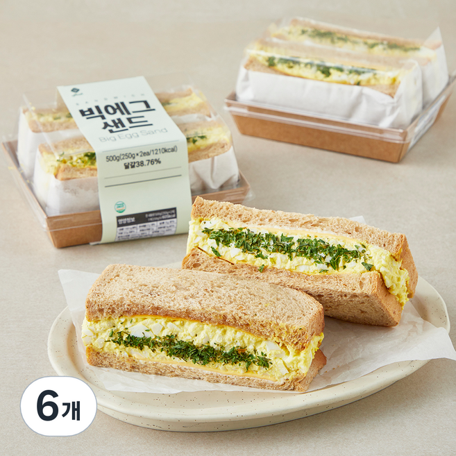 이엘후레쉬 빅에그샌드 2개입, 250g, 6개