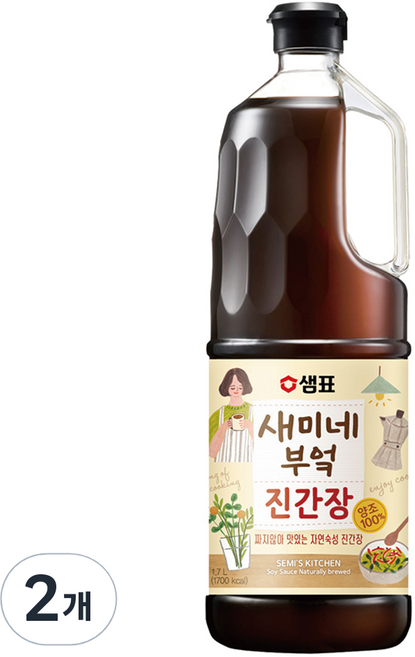 새미네부엌 진간장, 1.7L, 2개