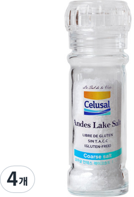 셀루살 안데스 레이크솔트 유리병, 4개, 100g