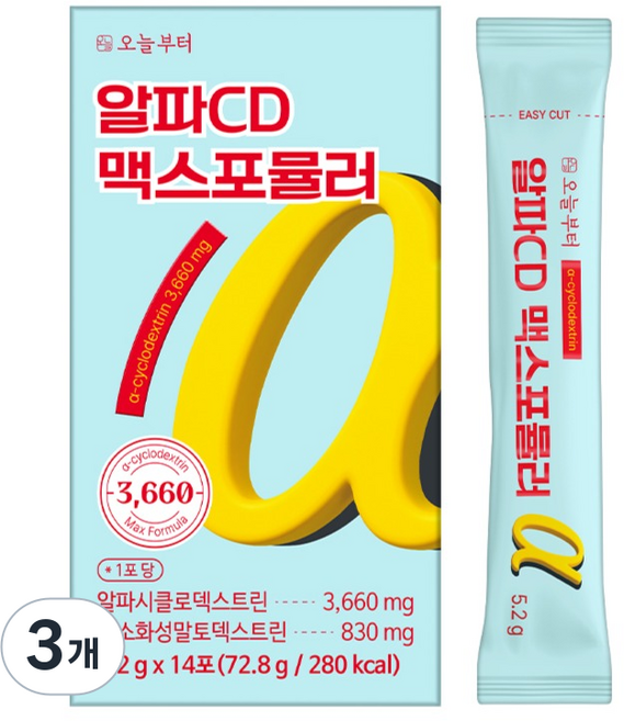 오늘부터 알파CD 맥스포뮬러 알파시클로덱스트린 14p, 72.8g, 3개