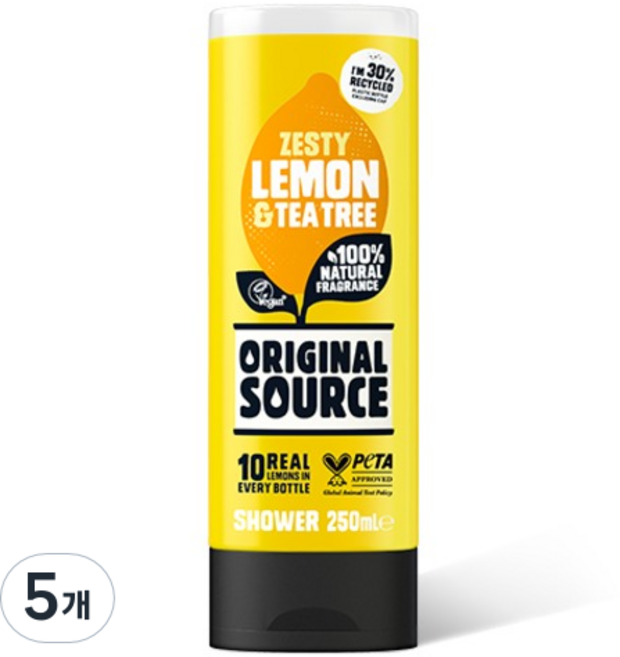 오리지널소스 샤워젤 레몬 티트리, 5개, 250ml