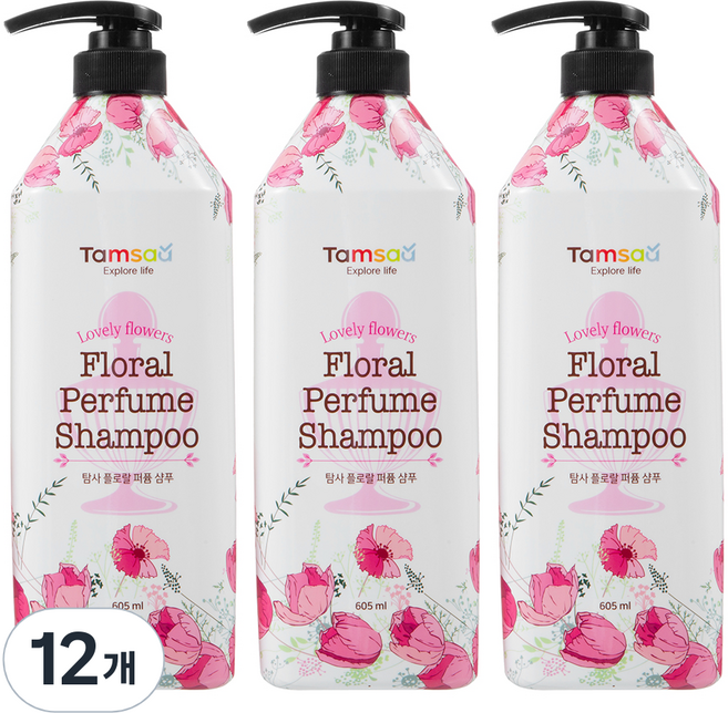 탐사 플로랄 퍼퓸 샴푸, 605ml, 12개