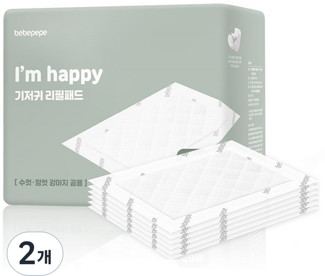 베베페페 강아지 기저귀 리필패드, 중형, 50개입, 2개