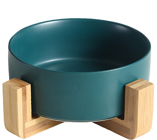 毛皇上 木架陶瓷碗 大 15.5cm, 1個, 綠色