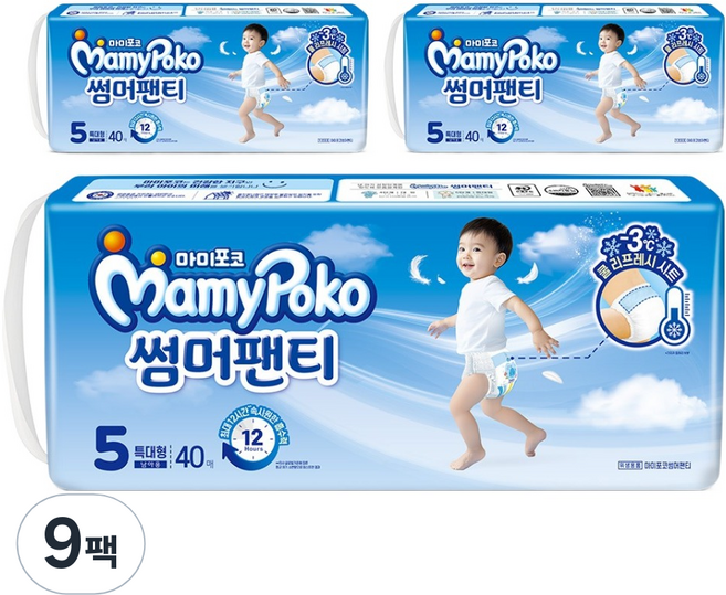 마미포코 2025 썸머팬티 기저귀 남아용 특대형, 5단계, 360매