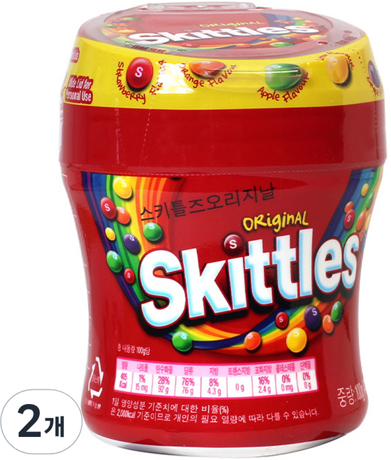 스키틀즈 프룻츠향 캔디, 2개, 100g
