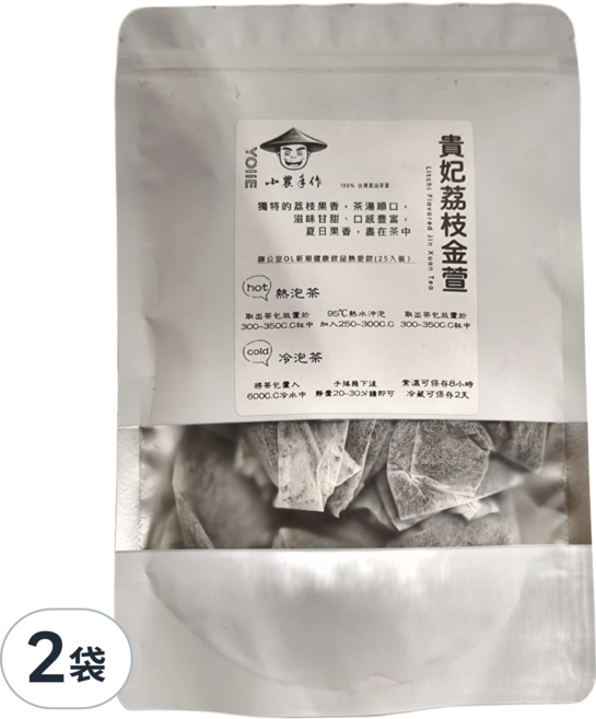 貴妃荔枝金萱三角立體茶包, 3g, 25包, 2袋