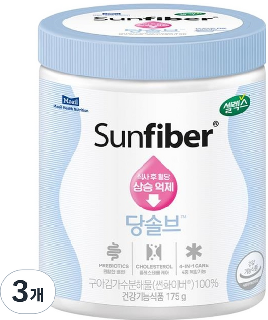 셀렉스 썬화이버 당솔브 구아검 프리바이오틱스, 175g, 3개