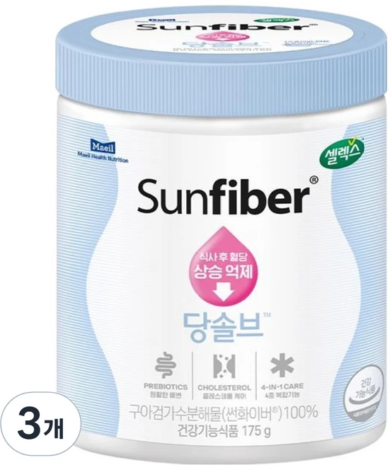 셀렉스 썬화이버 당솔브 구아검 프리바이오틱스, 175g, 3개 - 쿠팡