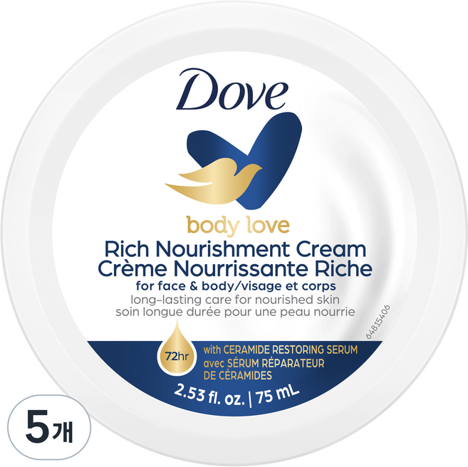 도브 리치 너리시먼트 크림, 75ml, 5개