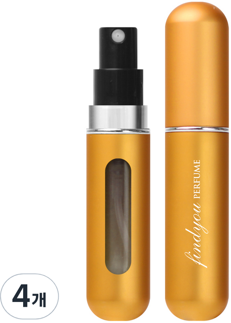 파인듀 향수 공병 5ml, 매트골드, 4개