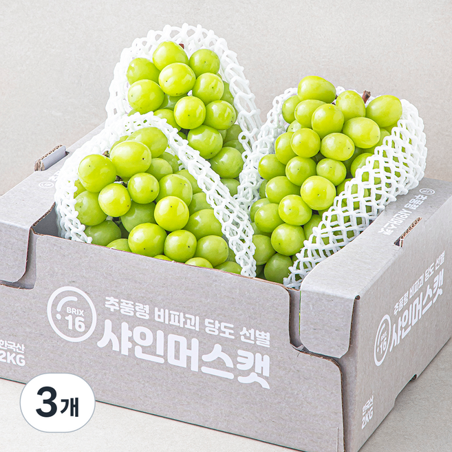 한반도 비파괴 당도선별 샤인머스켓, 2kg, 3개