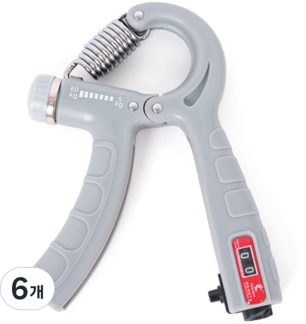 韓國 iWANNA Mighty Grip Pro 計數握力器 60kg, 灰色, 6個