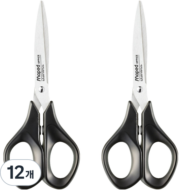 마패드 사무용 어드밴스 가위 17cm, 혼합색상, 12개