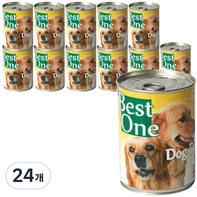 몽이 전연령용 캔 강아지 습식사료, 소, 375g, 24개