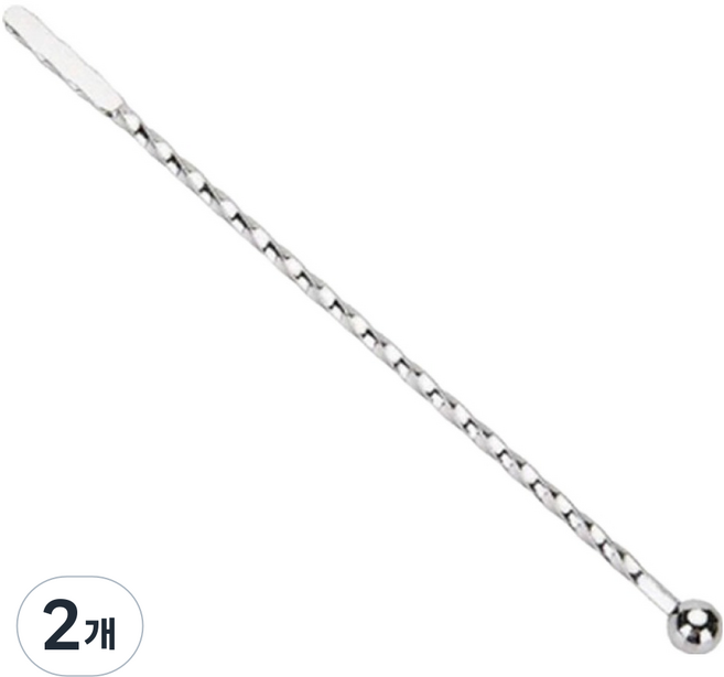 오리스타 스테인레스 스틱 머들러 23cm, 실버, 2개