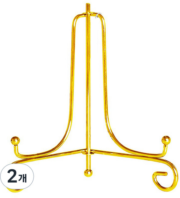 앞날창창 액자 거치대 스탠드 접시 장식 받침대 25cm, 골드, 2개