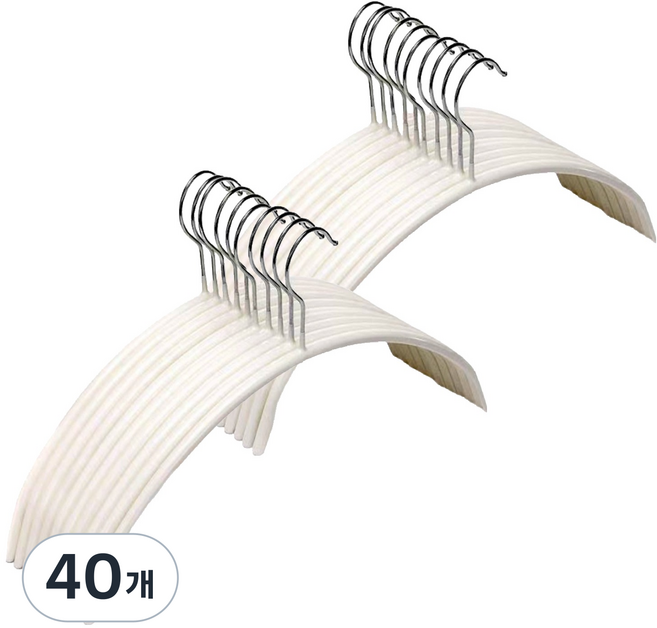 데보코 논슬립 하프 문 옷걸이, 화이트, 40개