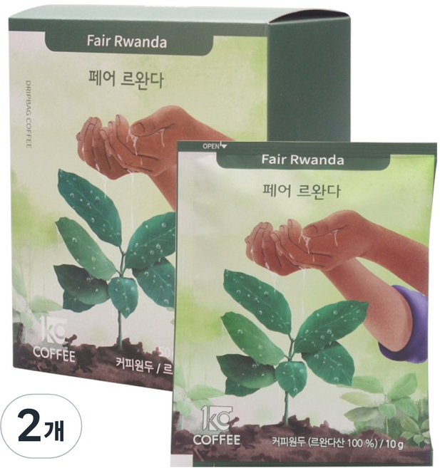 일킬로커피 페어 르완다 드립백 커피, 5개입, 2개