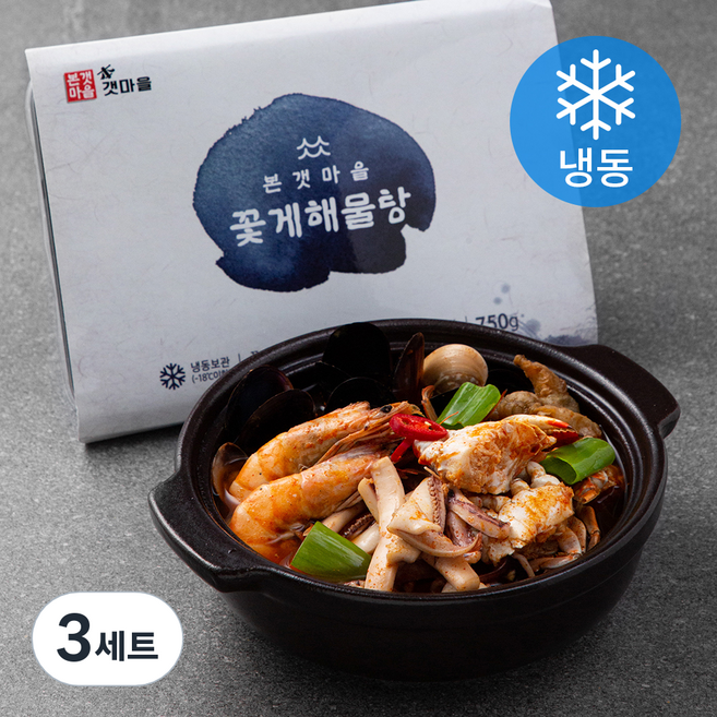 본갯마을 꽃게해물탕 650g + 해물탕 소스 100g 세트 (냉동), 3세트