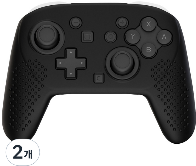 스페이스쉴드 닌텐도 스위치 2 Pro 컨트롤러 호환 프로콘 2 엠보 그립 실리콘 커버, 블랙, 2개