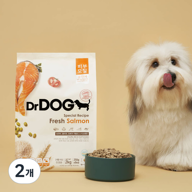 닥터독 강아지 기능성 사료, 피부/피모, 2kg, 2개
