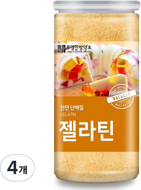Byhanbang 製作果凍用吉利丁粉, 300g, 4個